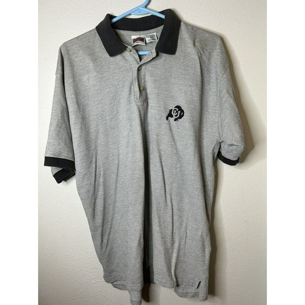 Vintage Colorado University Polo Shirt Mens XL Gray Iron Knights Athletics